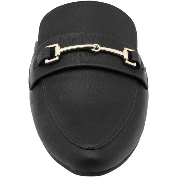 🆕Women's Black PU Buckle Mules Pointed Toe Slip-On Loafer Backless Flats - Picture 5 of 8